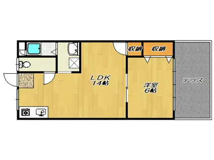 ジュエル1番館(1LDK/1階)の間取り写真