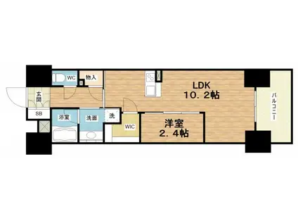 コンフォリア・リヴ北久宝寺Q(1LDK/5階)の間取り写真