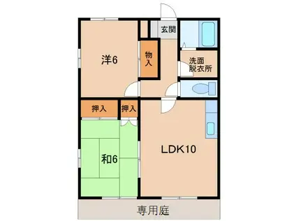 ハイムフューチャー(2LDK/1階)の間取り写真