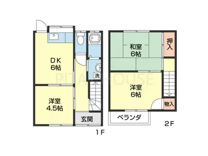 向ハイツ(3DK/1階)の間取り写真