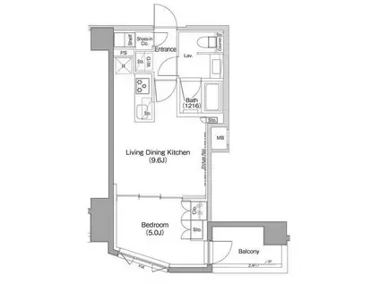 ザ・パークハビオ三軒茶屋(1LDK/4階)の間取り写真