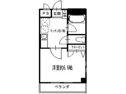 パティオ(1K/2階)の間取り写真