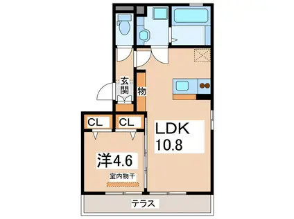 アーバンキューブ(1LDK/3階)の間取り写真