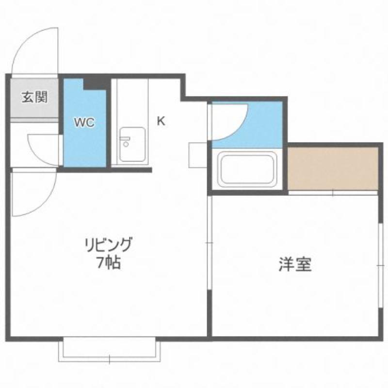 MKハイツ(1DK/2階)の間取り写真