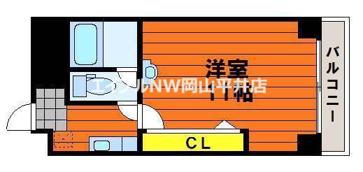 センチュリー平井(1K/4階)の間取り写真