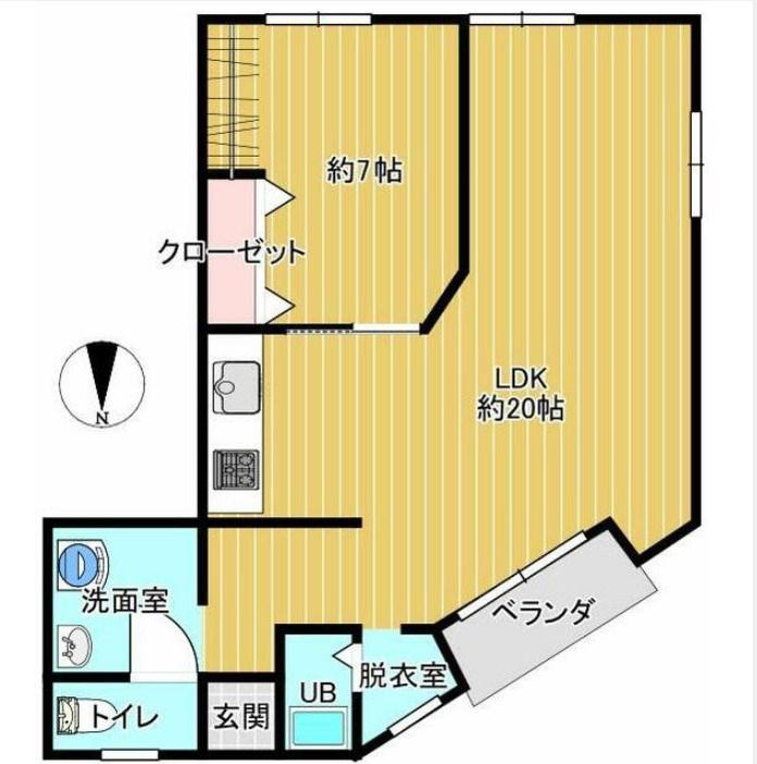 コーポ西宮(1LDK/2階)の間取り写真