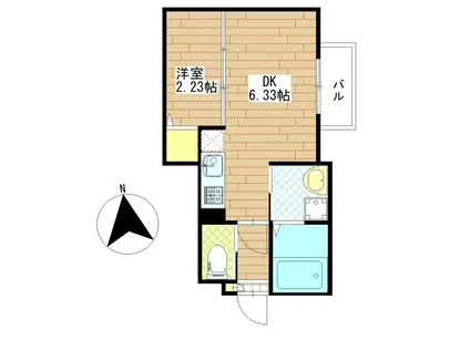 ラフィネ南小泉(1DK/1階)の間取り写真