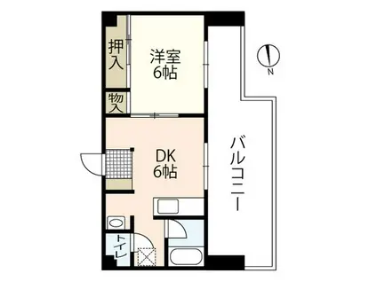 三川町ダイヤビル(1DK/6階)の間取り写真