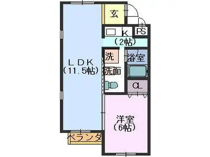 ラパン・ドゥ(1LDK/3階)の間取り写真
