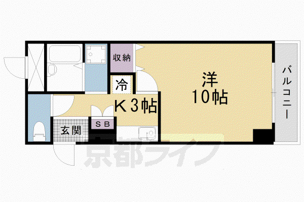 ホライズン衣棚(1K/2階)の間取り写真