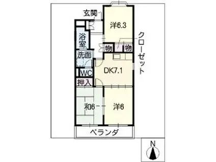 フォーシーズンA(3DK/3階)の間取り写真