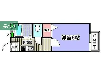 サンクオーレ青江B(1K/2階)の間取り写真