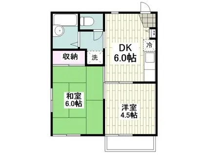 サンホーム辻堂東海岸(2DK/2階)の間取り写真