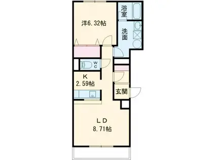 エスティ三番館214-10(1LDK/1階)の間取り写真