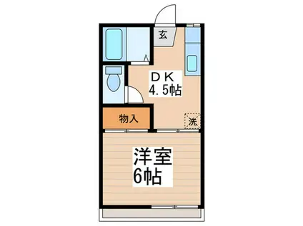 泉ガーデンII(1DK/1階)の間取り写真