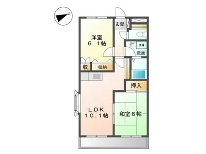 ヴィーブル(2LDK/2階)の間取り写真