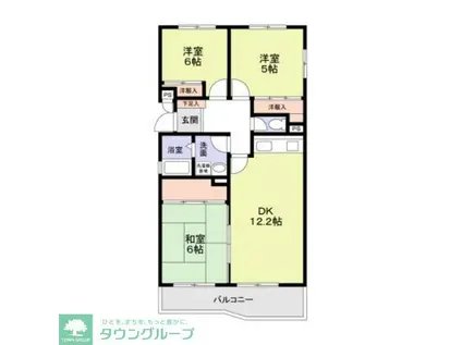 百合ヶ丘社宅(3LDK/2階)の間取り写真