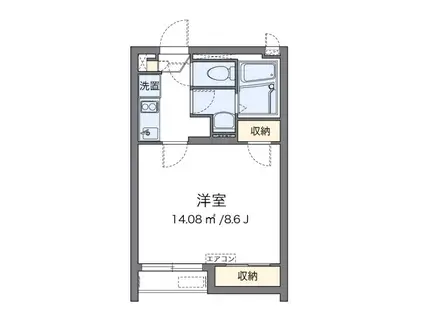 レーヴかえで(1K/1階)の間取り写真