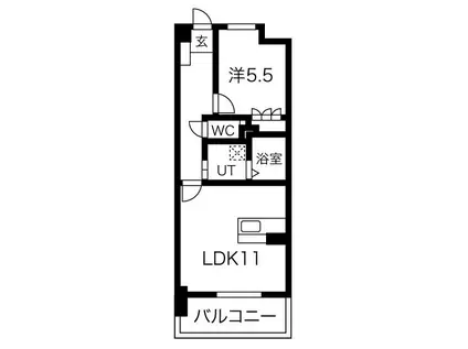 THE MUSE 飾磨(1LDK/3階)の間取り写真