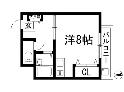 ハイネス門戸(ワンルーム/2階)の間取り写真