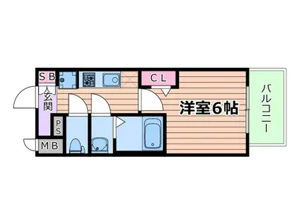 プレサンス深江橋ラヴィゲート(1K/10階)の間取り写真