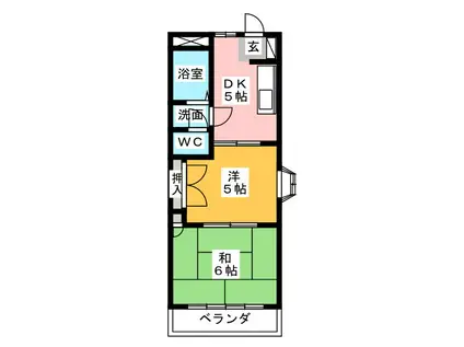 第2フラワーアイランド二本松(2DK/1階)の間取り写真