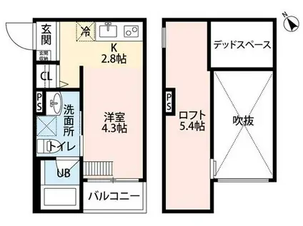 OBS堺(ワンルーム/1階)の間取り写真