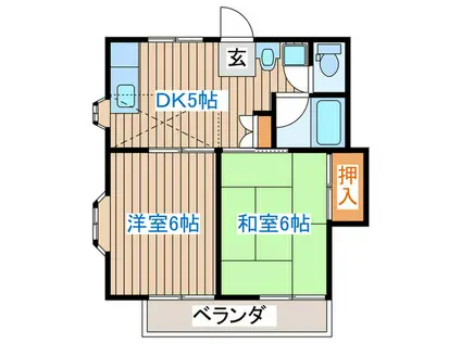 レジデンス柴田(2DK/2階)の間取り写真