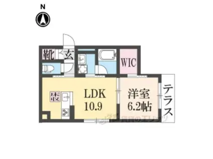 シャーメゾン宣光門(1LDK/1階)の間取り写真