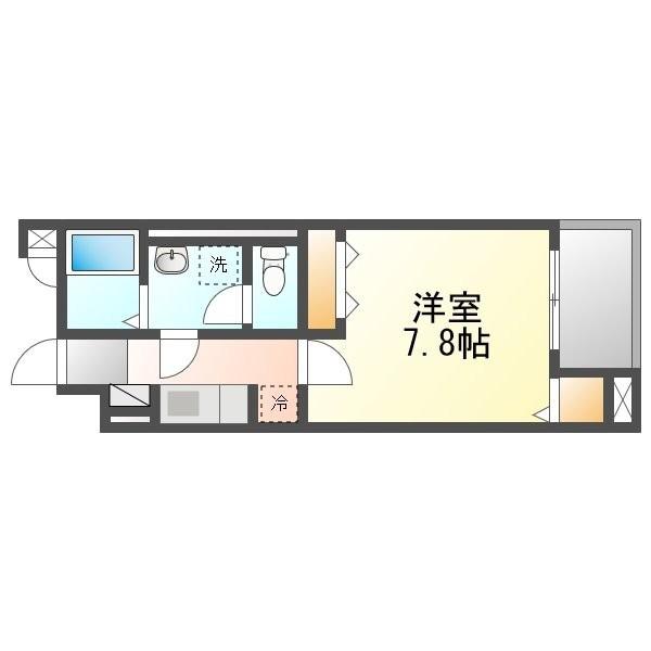 ドエル マイロ(1K/4階)の間取り写真