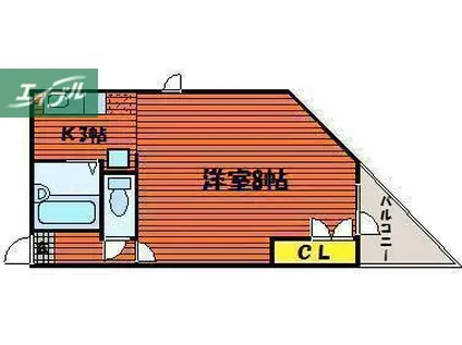 SOLEIL京町(1K/3階)の間取り写真