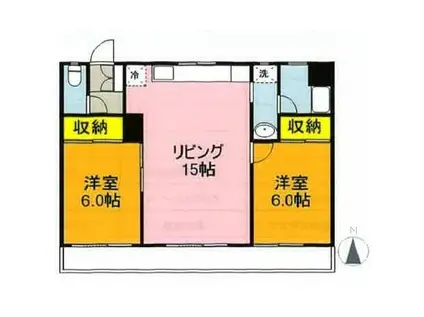 ベルグローブ(2LDK/1階)の間取り写真