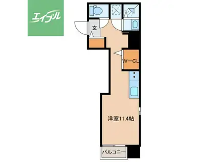 シーフロント(ワンルーム/2階)の間取り写真