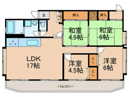 VILLA篠原(4LDK/2階)の間取り写真