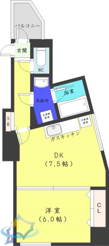 コートロティ大通(1DK/11階)の間取り写真
