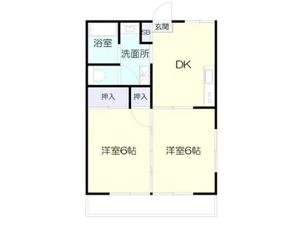 エポワス本庄(2DK/2階)の間取り写真