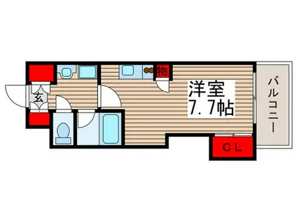 パラドール(ワンルーム/2階)の間取り写真
