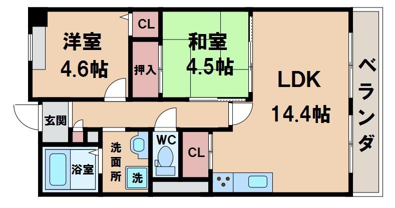 ラヴィータ南田辺(3LDK/4階)の間取り写真