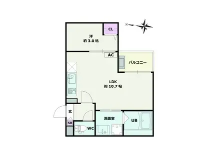 JACK SHINKAI III(1LDK/1階)の間取り写真