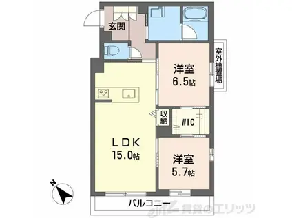 シャーメゾン アプリクス(2LDK/2階)の間取り写真