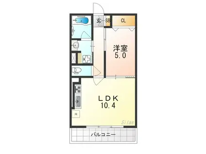 シュピア・メゾン油小路(1LDK/2階)の間取り写真