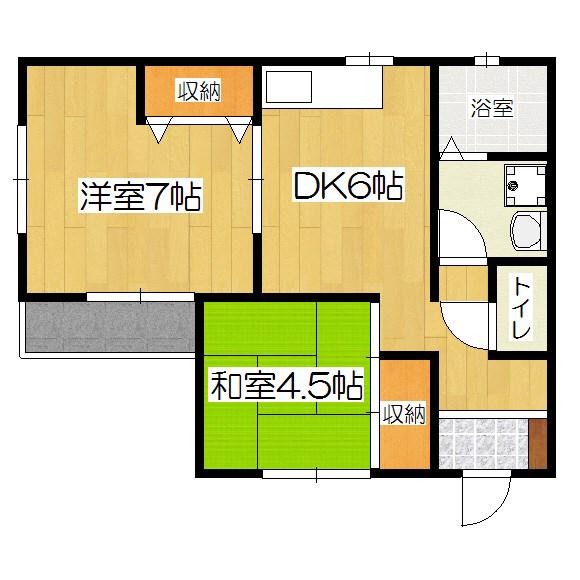パルアベニュー醍醐(2DK/2階)の間取り写真