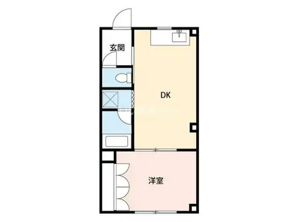 GREEN HILL(1DK/2階)の間取り写真