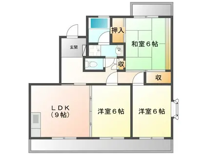 ヴィラエスポアール(3LDK/4階)の間取り写真