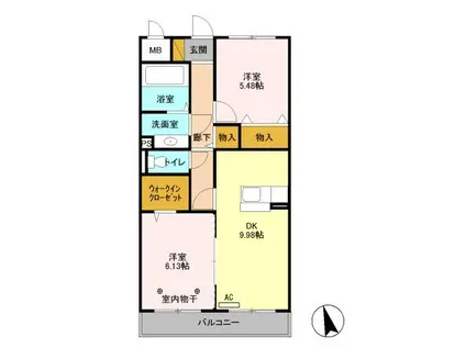 ジュールフェリエ(2LDK/1階)の間取り写真