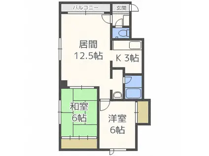 シャルマン30(2LDK/3階)の間取り写真