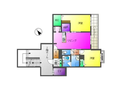 シャーメゾン MIMOSA OKUBO(2LDK/2階)の間取り写真