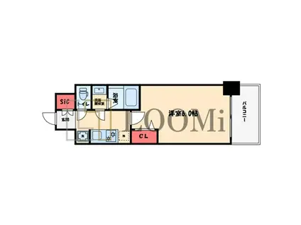 フォーリアライズ難波リアン(1K/2階)の間取り写真