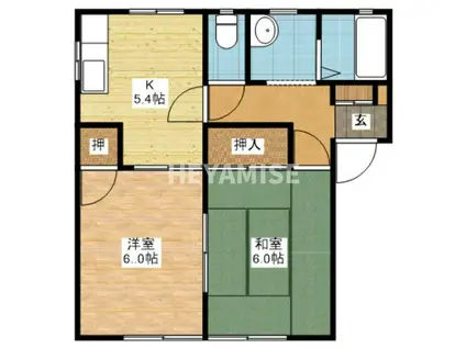 アネックス江下 C棟(2K/1階)の間取り写真