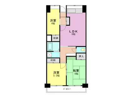 ソレイユ久保(3DK/1階)の間取り写真